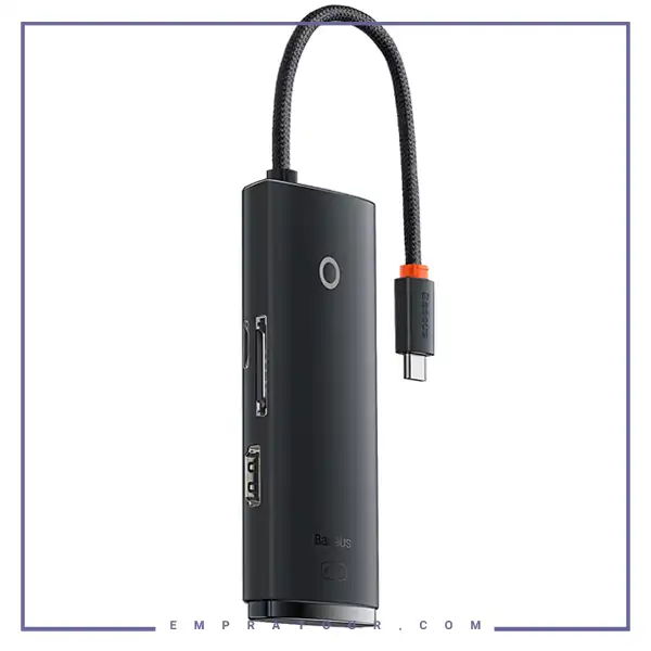 هاب تایپ سی و رم ریدر 6 پورت بیسوس Baseus Air Joy 6 Port Type-C HUB Docking Station BS-OH019