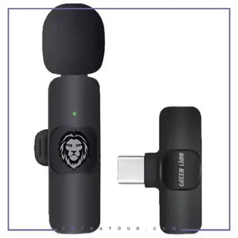 میکروفون بی سیم یقه‌ای تایپ سی گرین Green Lion Solo Wireless Microphone 3 Plugs GNSOLOWMICBK