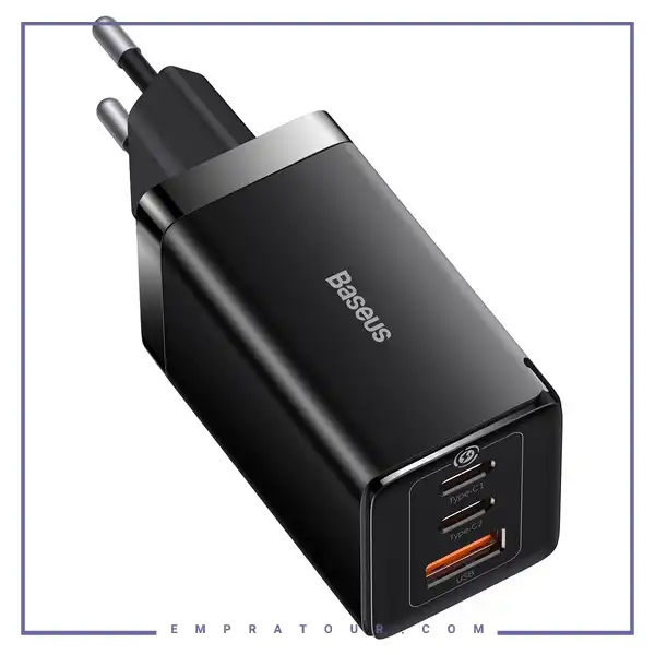 آداپتور شارژ دیواری 3 پورت 65 وات بیسوس Baseus GaN 5 Pro Charger 65W CCGP120201