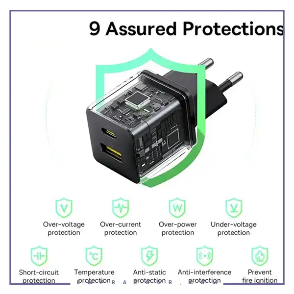 آداپتور شارژ 20 وات دو پورت با کابل بیسوس CCZC20UE