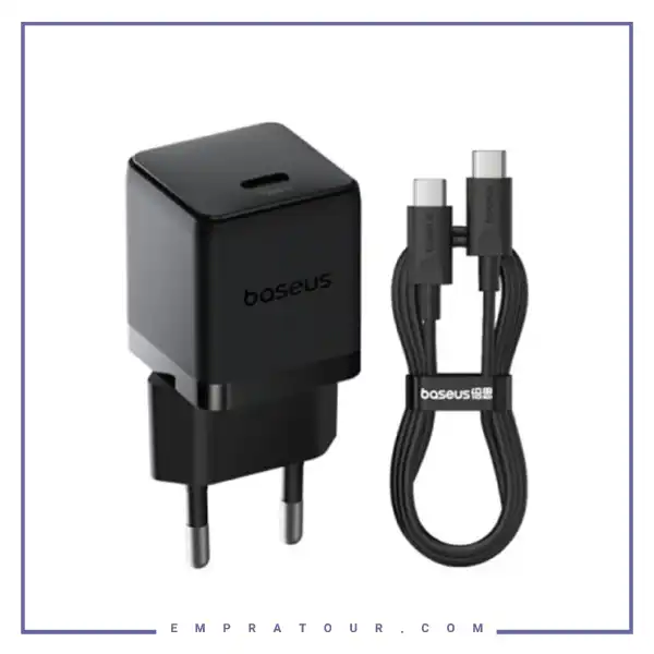 آداپتور شارژ 20 وات با کابل بیسوس Baseus 1C 20W Type-C Palm Fast Charger CCZC20CE