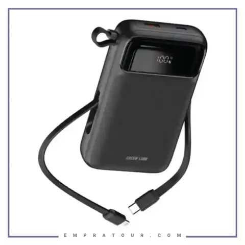 پاوربانک وایرلس 10000 به همراه کابل متصل گرین لاین Green Lion Luzern MagSafe Power Bank GNLEZ10KPBBK