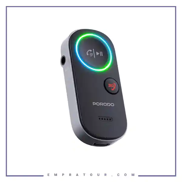 گیرنده صوتی بلوتوثی خودرو پرودو Porodo Wired To Wireless BT Audio transmitter PD-BTRCV