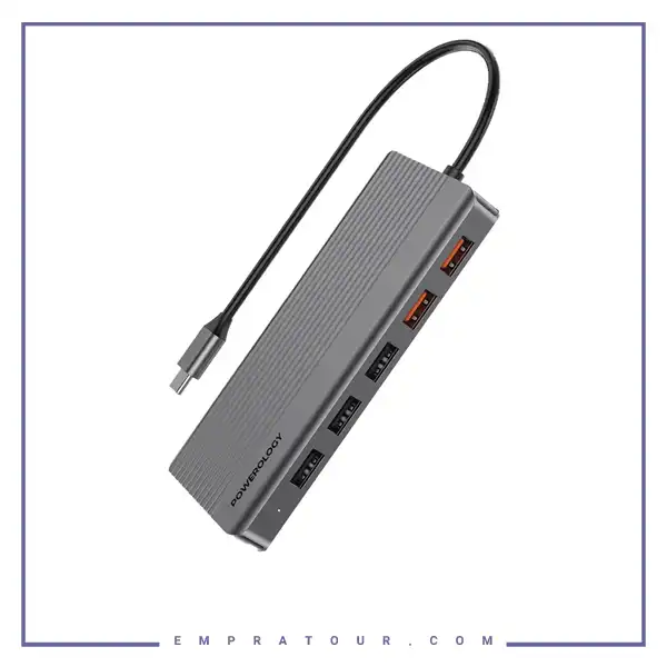 هاب تایپ سی 12 پورت پارولوژی Powerology 12 in1 USB-C Hub P121HBCGY