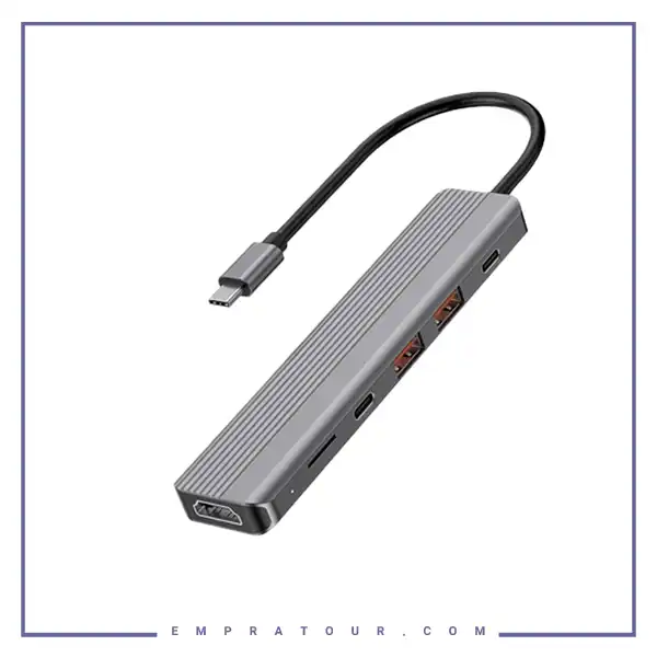 هاب تایپ سی 6 پورت پاورولوژی Powerology 6-in-1 USB-C Hub P61HBCGY