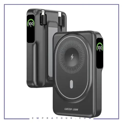پاوربانک مگ سیف فست شارژ 22.5 وات گرین لاین Green Lion Mag-Vision 10000mAh Power Bank GNMAGVS10PBK