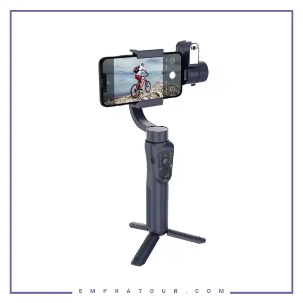 گیمبال با قابلیت تشخیص چهره پرودو Porodo 3-Axis Ai Tracker & Light Gimbal Stabilizer PD-LFST035