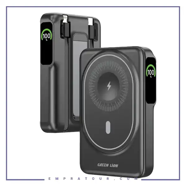 پاوربانک مگ سیف فست شارژ 22.5 وات گرین لاین Green Lion Mag-Vision 10000mAh Power Bank GNMAGVS10PBK