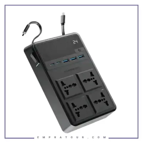 چندراهی برق 2500 وات به همراه کابل جمع شونده پاورولوژی Powerology Power Strip PWCUQC029