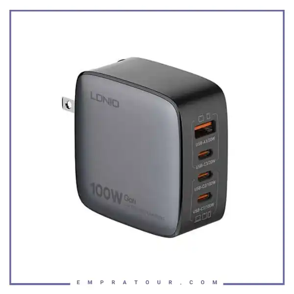 آداپتور شارژر چهار پورت 100وات الدینیو Ldnio Q408 GaN