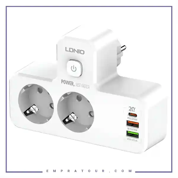 چند راهی برق و شارژر الدینیو LDNIO SE2337 QC3.0 PD3.0 Power Strip