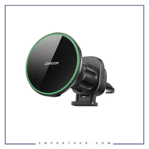 هولدر مگنتی و شارژر وایرلس دریچه کولری جویروم Joyroom Magnetic Wireless Car Charger Holder JR-ZS412