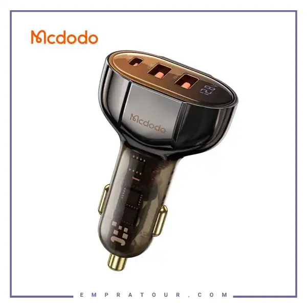 شارژر فندکی سه پورت 100 وات مک دودو Mcdodo Digital Display PD Car Charger CC-2300